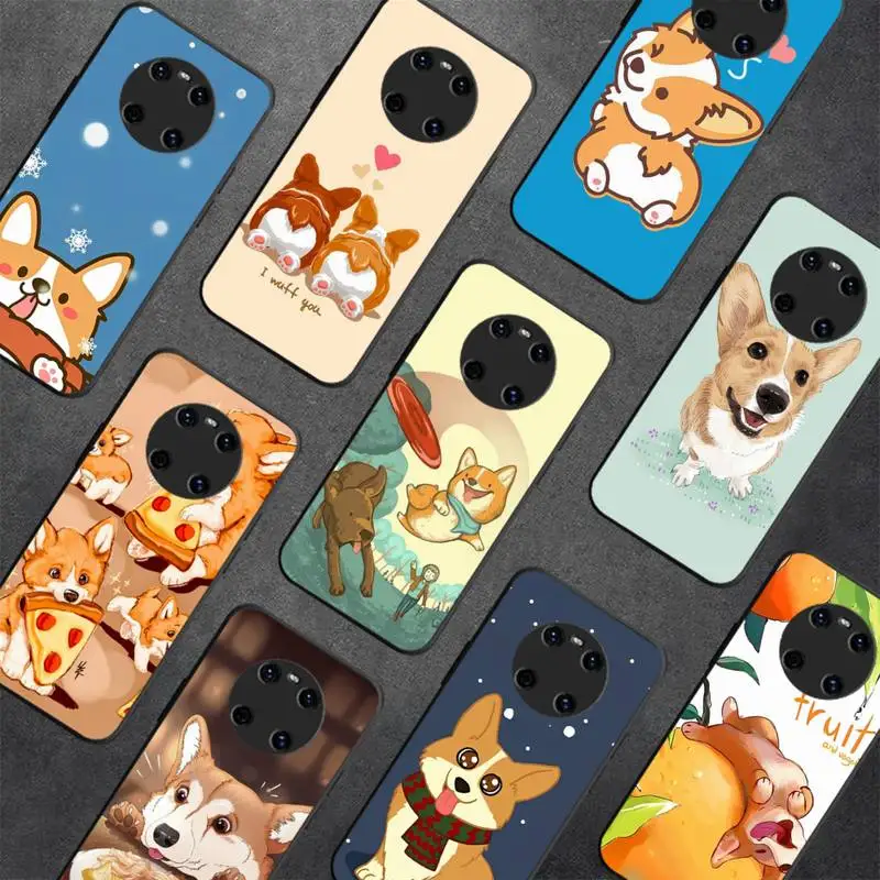 

Kawaii Corgi Phone Case For Huawei Y 5 Y62019 Y52018 Y92019 Luxury funda case for 9prime2019