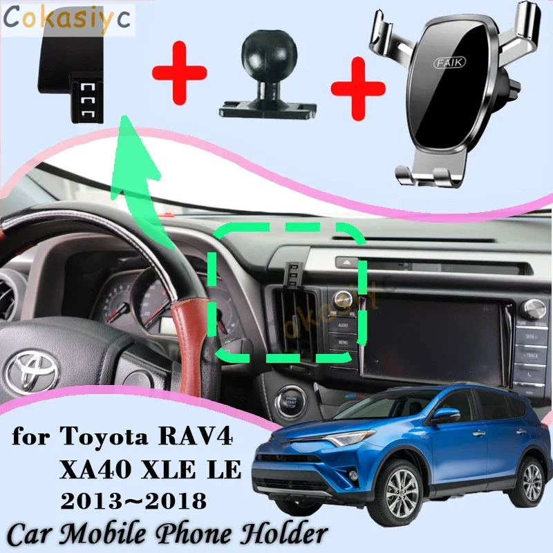 Автомобильный держатель мобильного телефона для Toyota RAV4 XA40 XLE LE 2013 ~ 2018 вращающийся