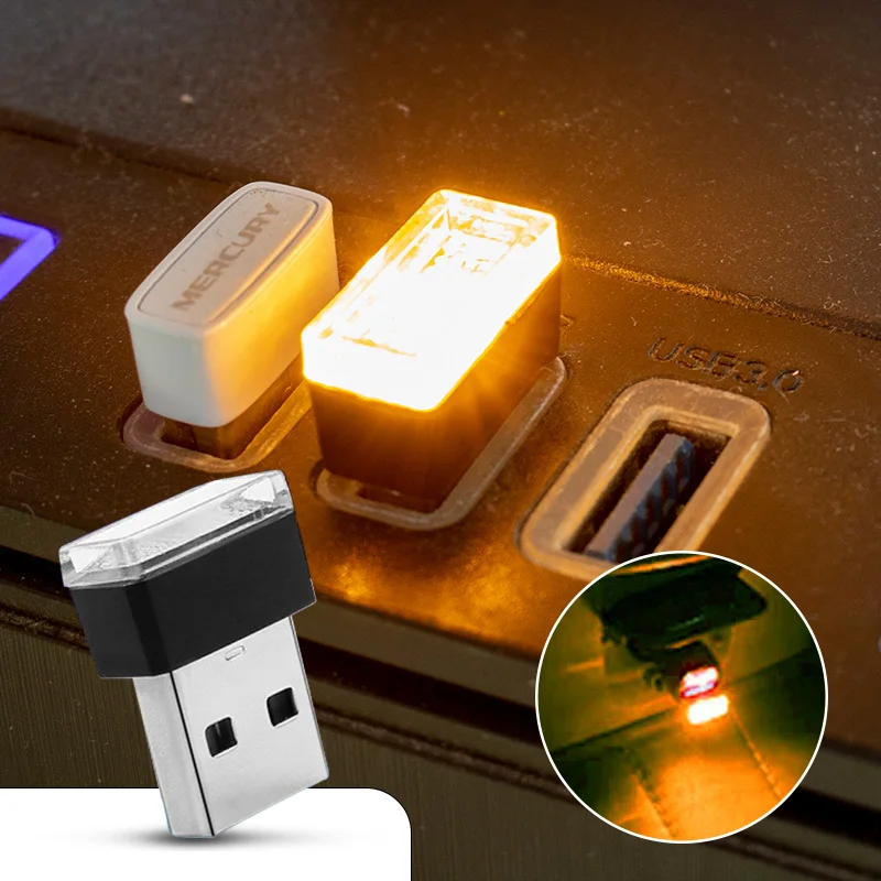 

Мини-USB светодиодный автомобильный окружающий свет, внутренняя декоративная атмосферная лампа, неоновый ночник для автомобиля, аксессуары для дома, 7 цветов