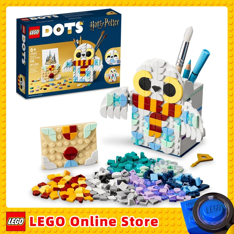

LEGO DOTS Hedwig Pencil Holder 41809, Harry Potter Owl Desk Accessories, Pencil Pot and Noteholder, Toy Crafts Set for Kids