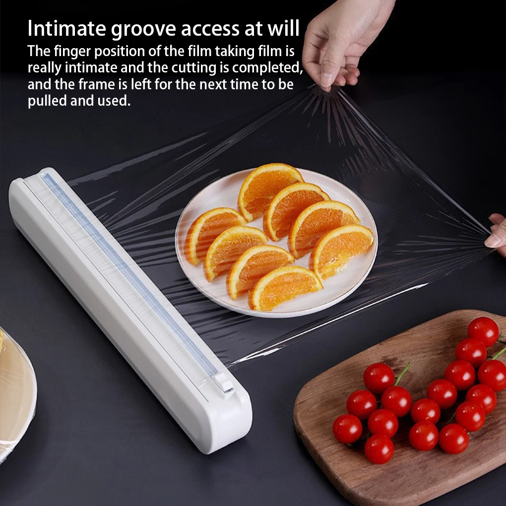 

Food Wraps Dispenser Portable Dustproof Manual Film Slicer Storage Box