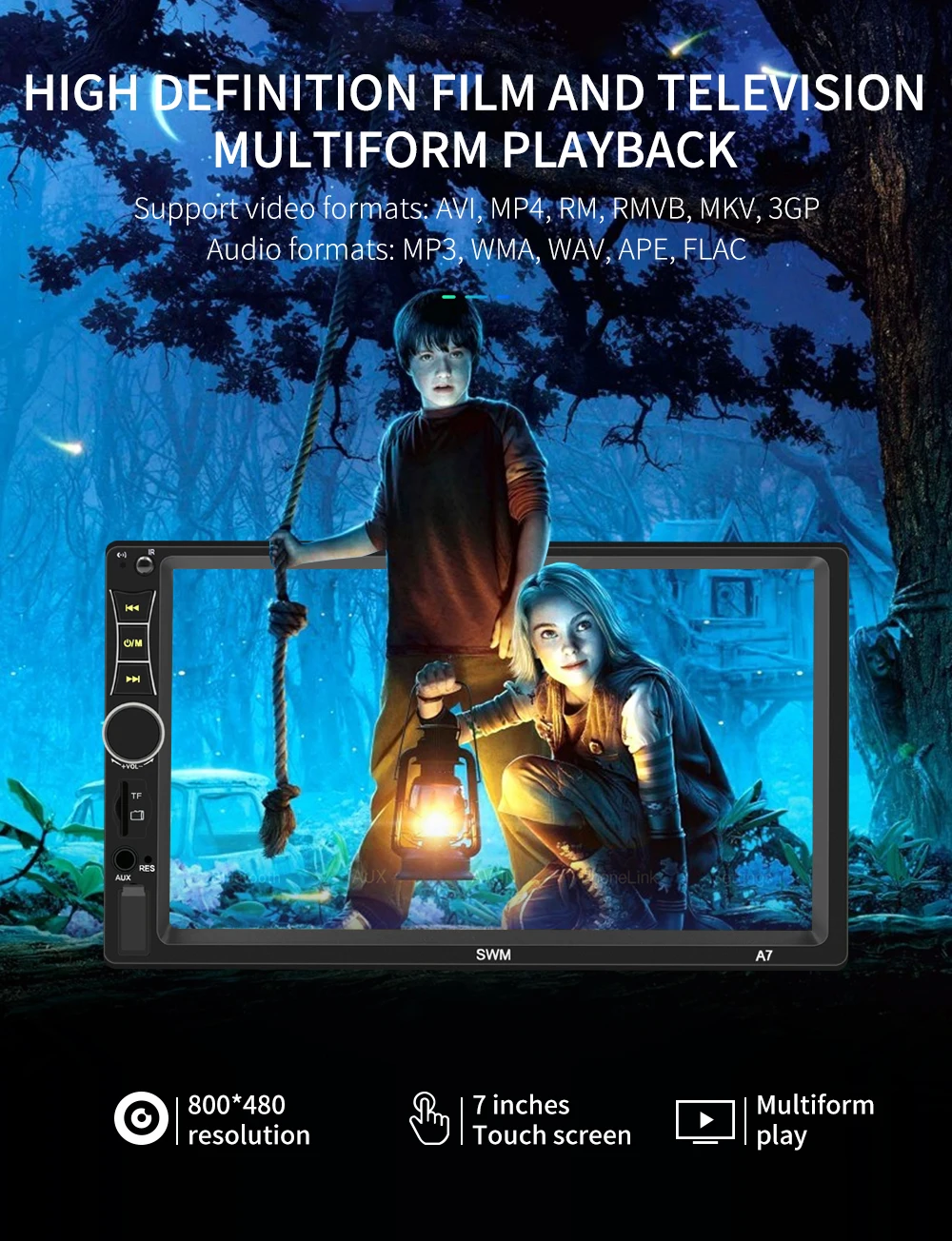 Бесплатная доставка Автомагнитола 2DIN автомобильный стерео MP5 плеер 7 дюймов HD