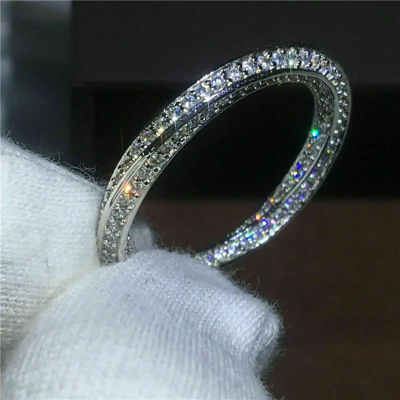 

Новый дизайн, классическое обручальное кольцо для женщин, маленькое кольцо с микрозакрепкой и круглым фианитом, серебряного цвета, простое свадебное Ювелирное кольцо