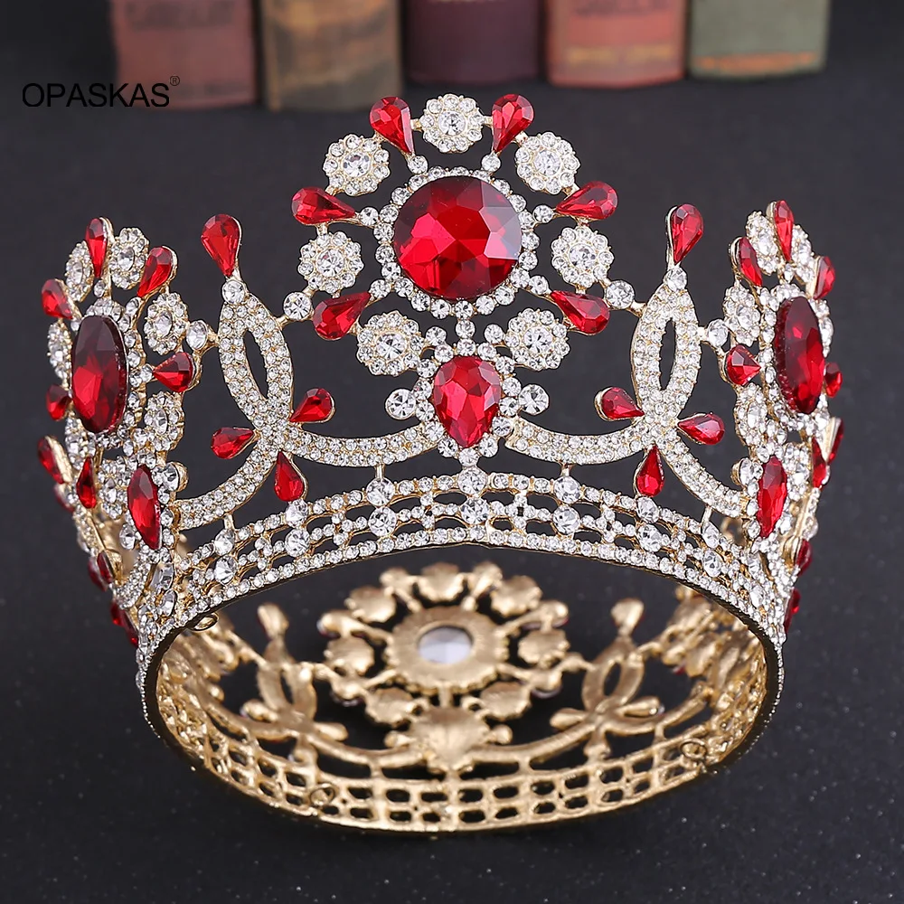 

Full Round Tiaras Wedding Hair Accessories For Women Fahsion Crystal Crown Rhinestone Headwear Luxury Prom Diadem Bridal Jewelry