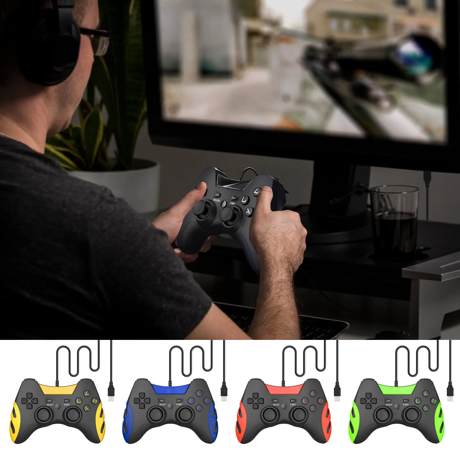 

For PS 3 Wired USB Gamepad Console Controller For PC/Android/TV Box/Windows/Vista Game Controller Joypad Accessories