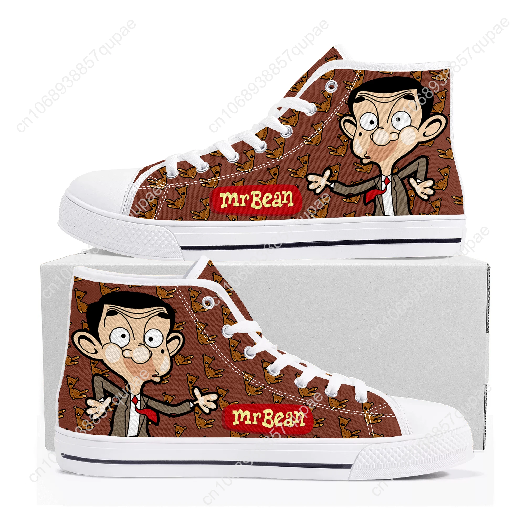 Mr Bean высокие кроссовки высокого качества с героями мультфильмов аниме мужские и