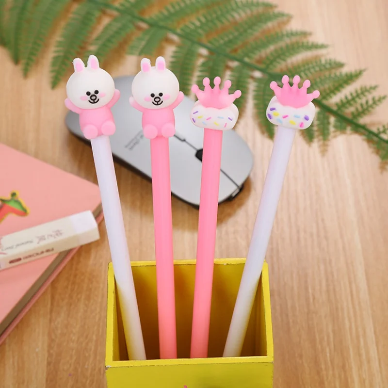 

Творческая мультяшная гелевая ручка с короной и кроликом, милая Студенческая Женская Офисная ручка для подписи, оптовая продажа с завода