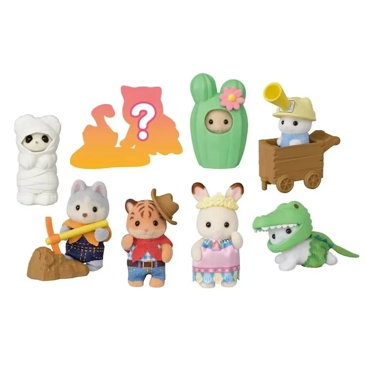 Фото Новинка 2026 года: Горячая коллекционная серия фигурок Sylvanian Families в закрытых пакетах — Приключения: Мумия, Тигр, Кактус. Флокированные фигурки-сюрпризы для взрослых коллекционеров. №4