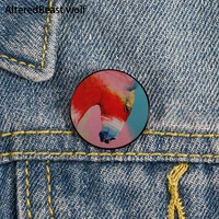 red horse printed pin custom funny brooches shirt lapel bag cute badge cartoon cute jewelry gift for lover girl friends