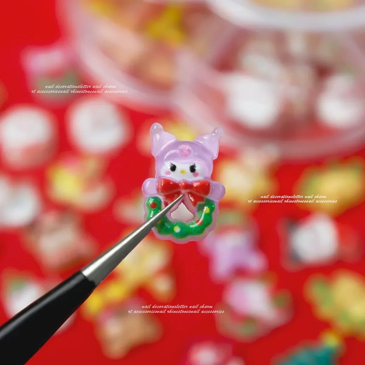 Подвеска для ногтей 1 коробка Рождественский Декор из смолы микс новогодний