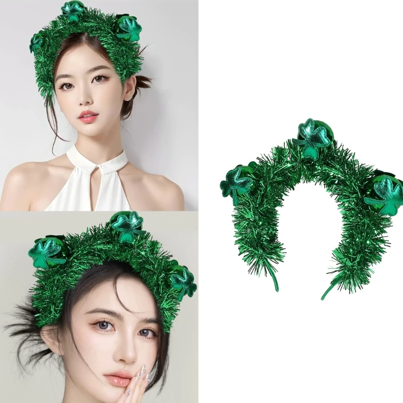 

St Patrick Day Celebration Headband for Festival Theme Party Hairband Shamrock Clovers Hairhoop Irish Hair Accessories