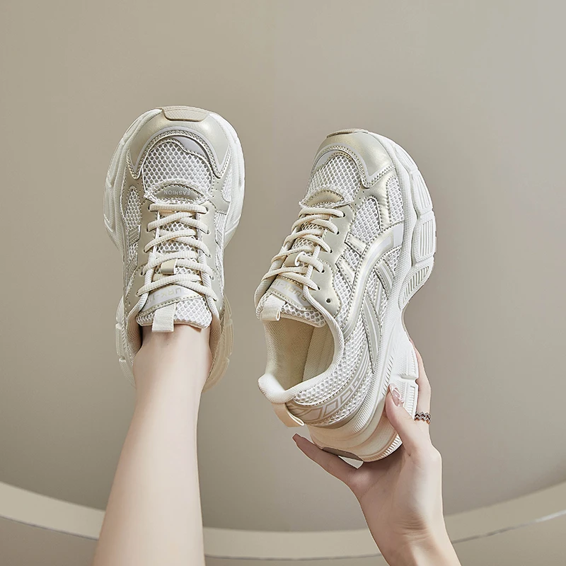 Модные женские сетчатые дышащие спортивные беговые кроссовки для отдыха: