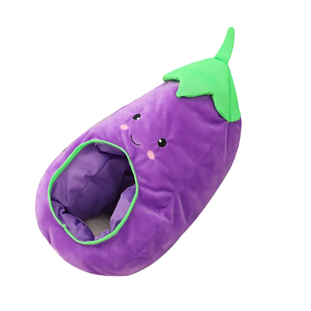

Outdoor Clothing Hood Plush Party Headdress Eggplant Cap Fruit Cosplay Prop Purple Material Hat