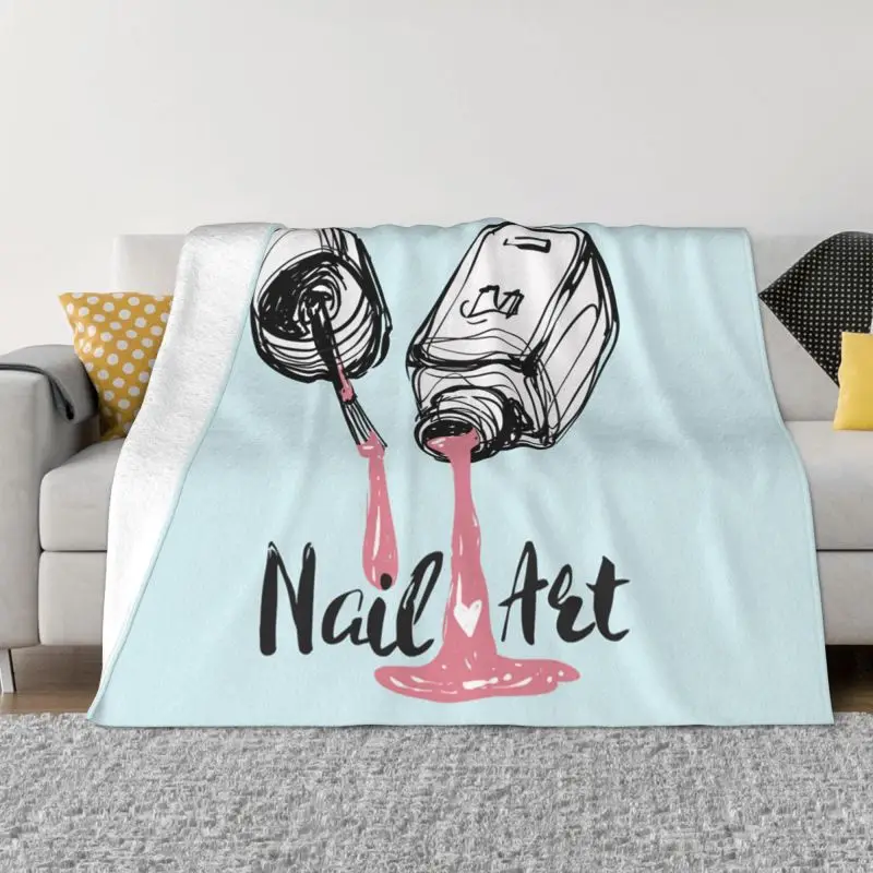 

Blankets Warm Flannel Manicurist Manicure Throw Blanket for Sofa Office Bedspreads Fashion Nail Polish