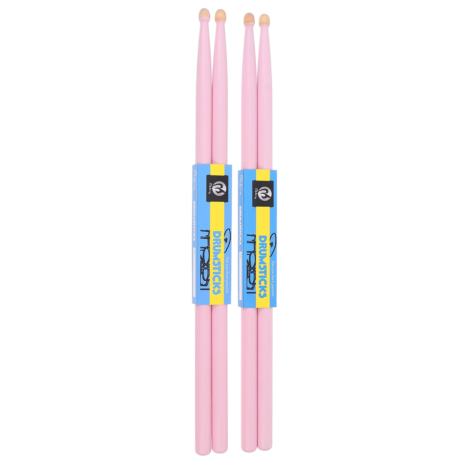 

2 Pairs Tools Kids Maple Sticks Lovely Drum Drumsticks Percussion Instruments Shop Sign 1.43X40.6CM Simple Pink Student