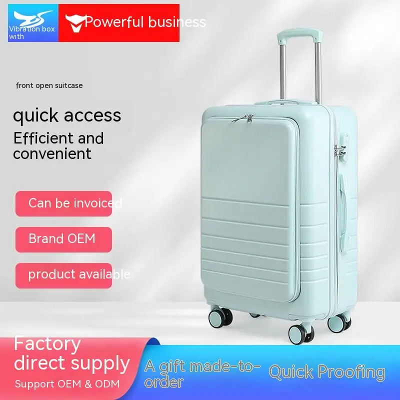 Front Open Cover Design Large Capacity Suitcase 20 Inch Beautiful Boarding Cabin Men Carry-On Luggage Women Travel Trolley Case