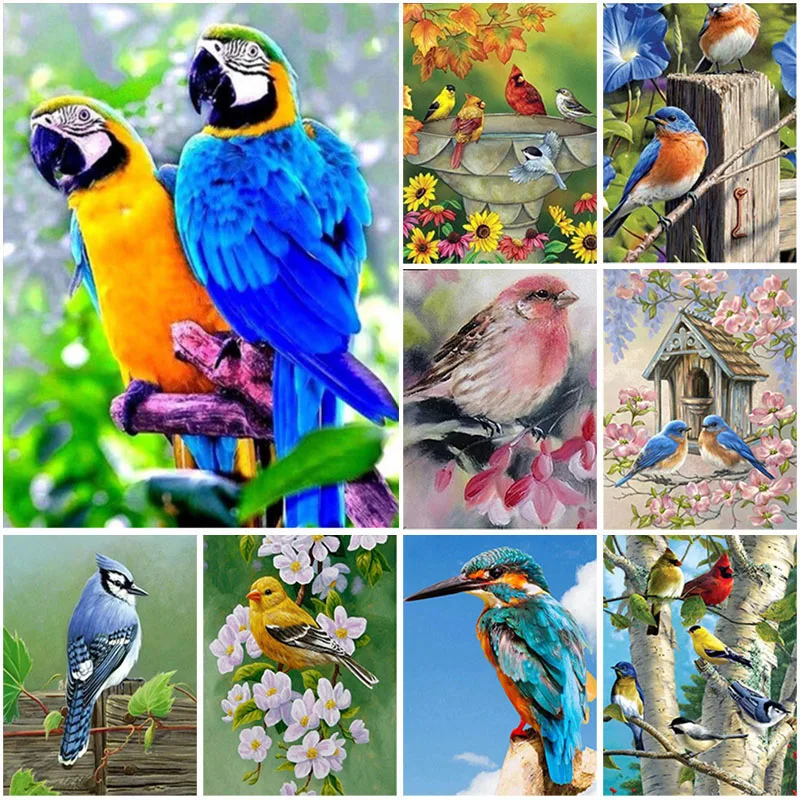 

5D Diamond Painting Lovely Bird Full Diamond Embroidery Animal DIY Rhinestone Cross Stitch Kits Gifts Wall Art Home Decor