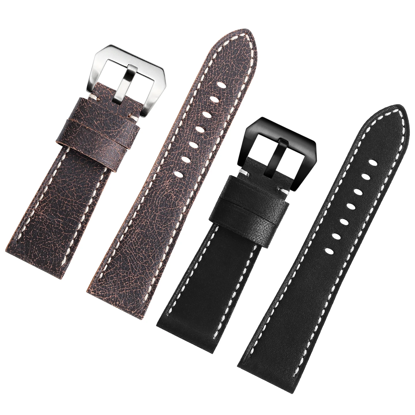 Винтажный кожаный ремешок Crazy Horse 24 мм 26 мм для Panerai PAM111 PAM441 серии Luminor, мужской ремешок для часов из воловьей кожи, аксессуары (art.: 3920dc40d38fc) - 3920dc40d38fc