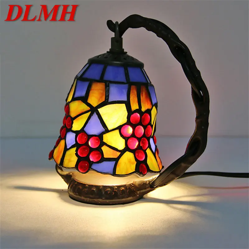 

DLMH Contemporary Table Lamp LED Exquisite Tiffany Glass Desk Light Fashion Decor For Home Study Bedroom Bedside