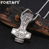 punk men stainless steel thor hammer pendant necklace rock style statement necklace jewelry accessories fr0425