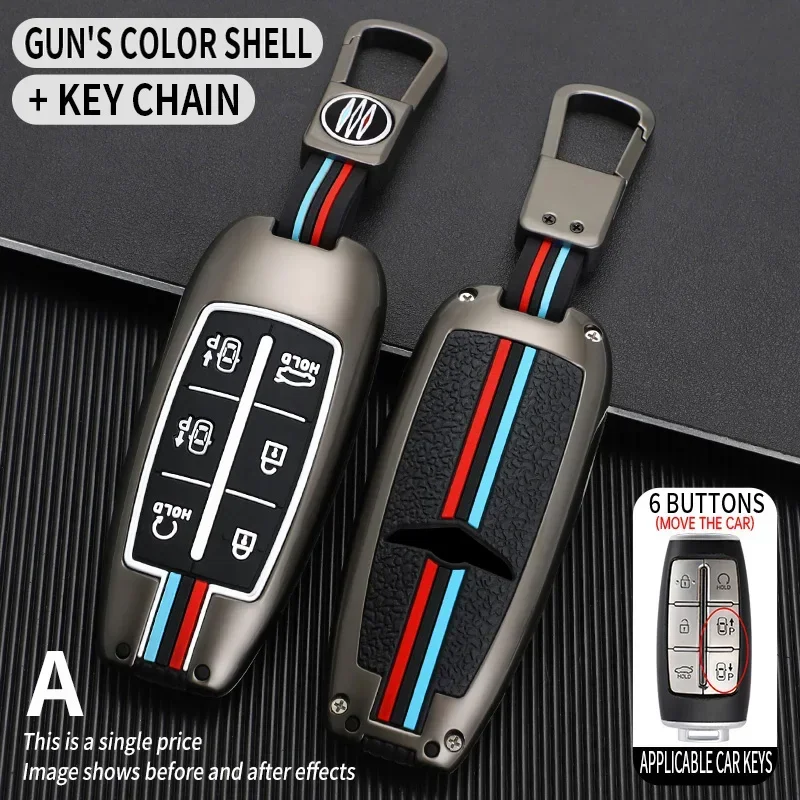 

Чехол из цинкового сплава для Hyundai Genesis G80 GV70 GV80 2019 2020 2021 2022 ТПУ 4 6 8 кнопок с пультом дистанционного управления