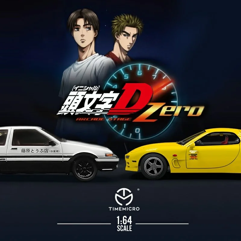 

1:64 Initial D Toyota AE86 Fujiwara Tofu Shop Mazda RX-7 Коллекционная модель автомобиля из сплава декоративный подарок