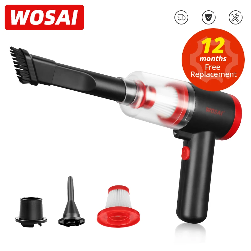 WOSAI Cordless Vacuum Cleaner 8000Pa Strong Suction Portable Car Vacuum Cleaner Wet Dry Use for Home Office Car Cleaning Pet 