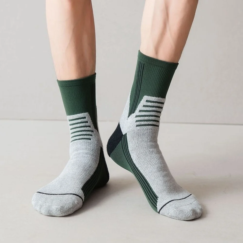 5 Pairs Foot Terry Thickened Cotton Men Sports Socks Professional Outdoor Running Exercise Casual Women Cotton Socks