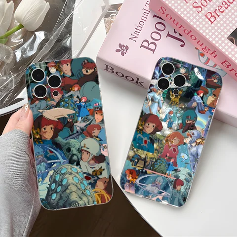 Чехол Nausicaa Valley Wind для iPhone 16, 15, 14, 13, 12, 11 X XR XS Pro Max Plus, мини-прозрачный смарт-чехол для мобильных телефонов