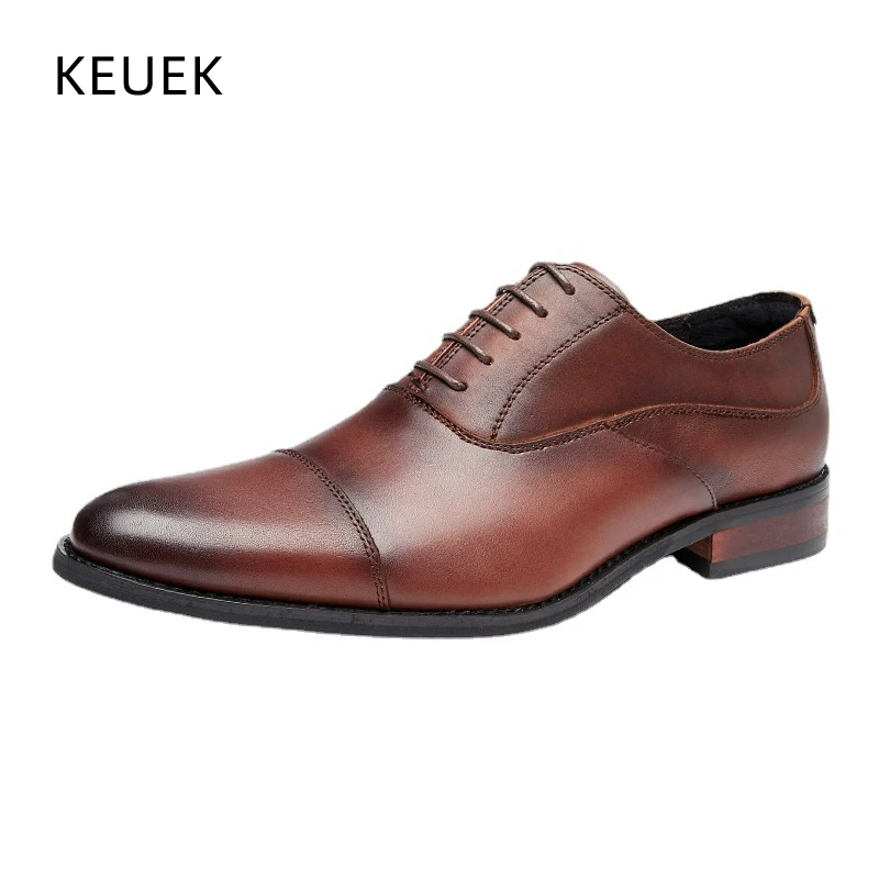 

Туфли мужские классические из натуральной кожи, оксфорды Sepatu Kulit, Повседневные Удобные, Дерби, круглый носок, для свадьбы, вечеринки 03B
