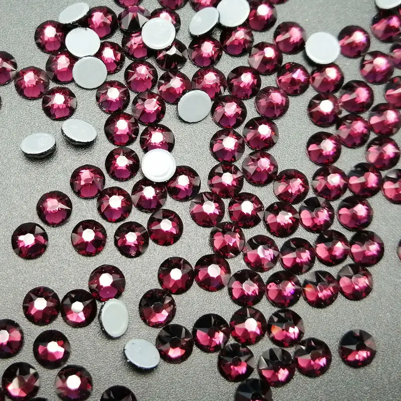 2088 стеклянный аметист 16 разрезов плоская задняя круглая Горячая фиксация утюгом