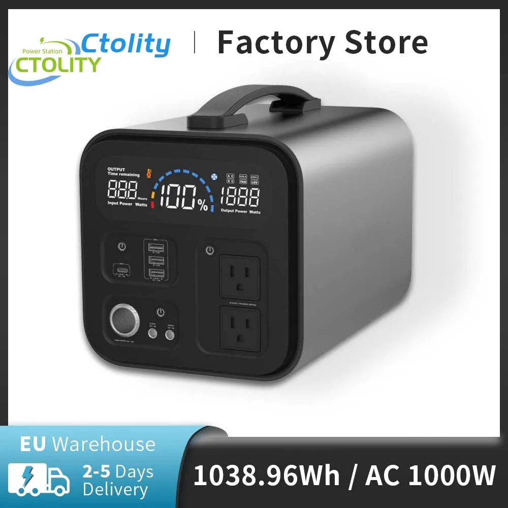 

Портативная электростанция Ctolity для кемпинга, путешествий, 1000 Вт
