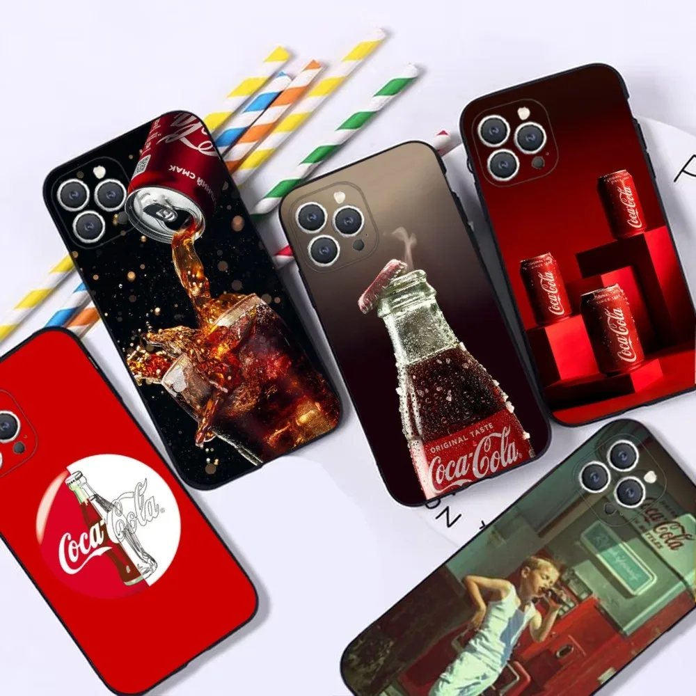 C-Coca C-Cola-S Phone Case For iPhone 16 15 14 13 12 Pro Max 11 7 8 Plus XR XS Shockproof Silicone Soft Shell