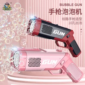 Luminous Automatic Bubble Gun Electric Bubble Maker Bazooka Gatlin Bubble Machine Magic Bubble Bathr
