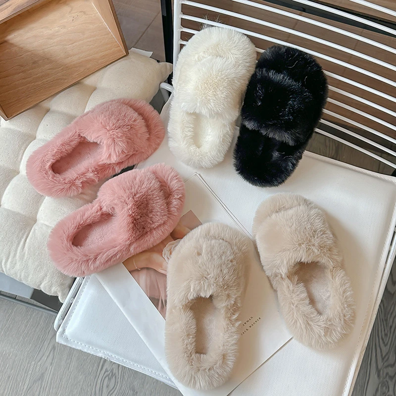 Детские Меховые Тапочки Для Девочек Нескользящие Теплые Хлопковые С Вариантами