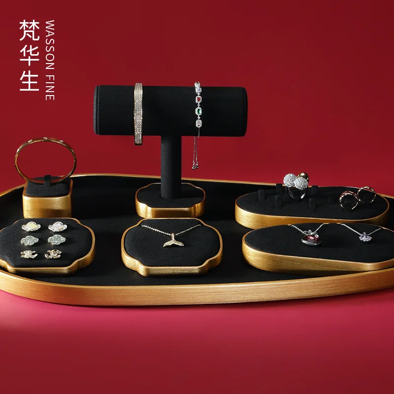 

High grade jewelry display props ring bracelet necklace shelf shop special window display tray set props