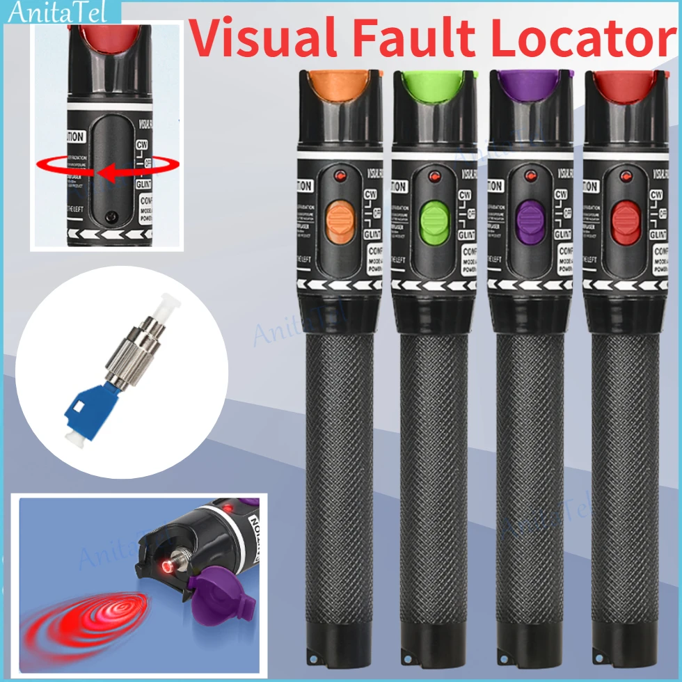 

VFL 50MW/30MW/10MW/5KM Visual Fault Locator Red Source Fiber Optic Cable Tester Red Laser Pen 10-50KM Range VFL FTTH Red Light