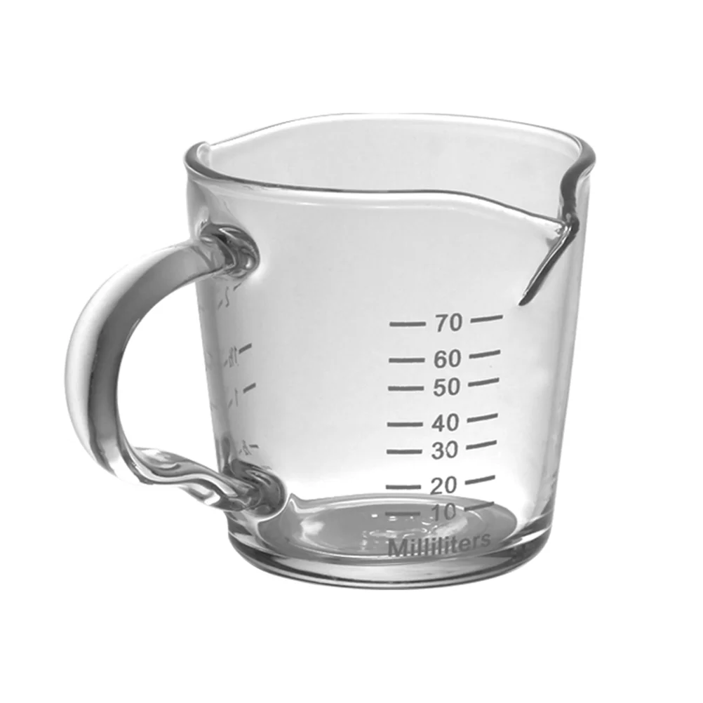 

1 шт. чашка для эспрессо с двумя отверстиями и шкалой, термостойкая стеклянная мерная чашка