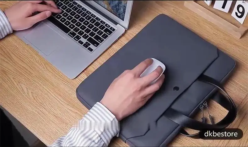 Business Handbag Laptop Bag Mousepad Meeting Briefcase PU Waterproof Professional Men Portable Office Printed Logo