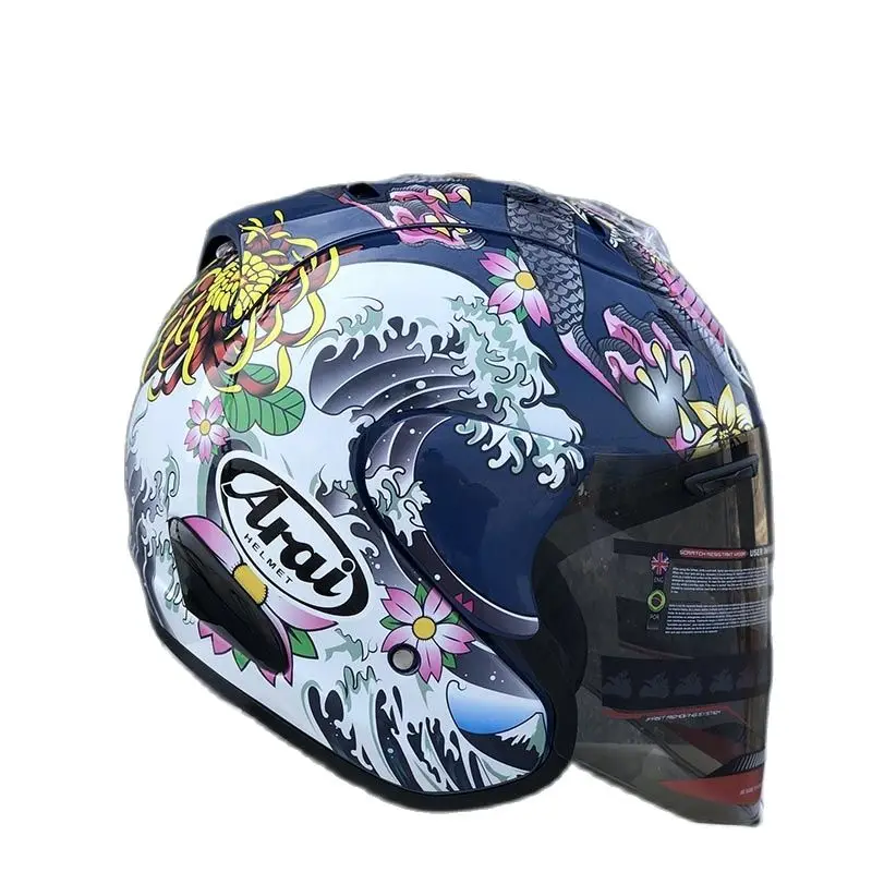 Бесплатная доставка световой мотоциклетный шлем с изображением дракона