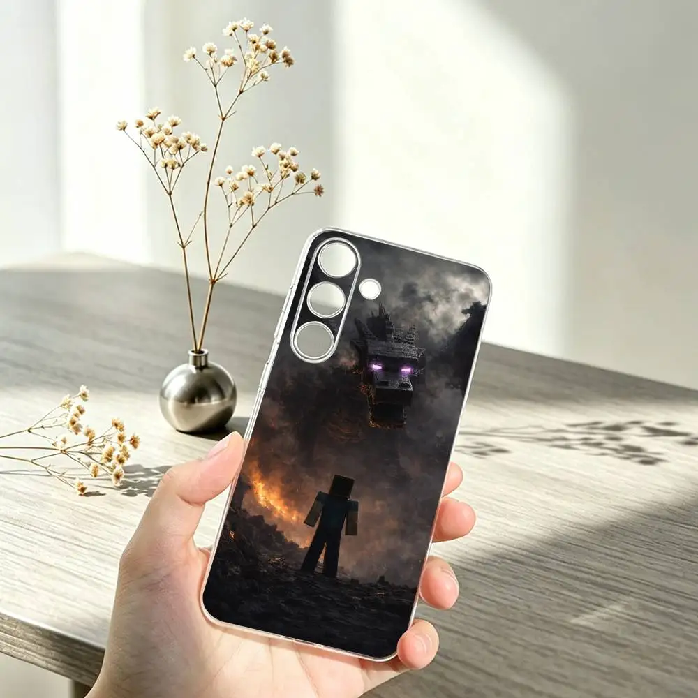 Фото Самый продаваемый чехол для телефона Game M-Minecrafts для Samsung A10,12,20,21S,30,31,40,50,51,52,70,71, прозрачный чехол №2
