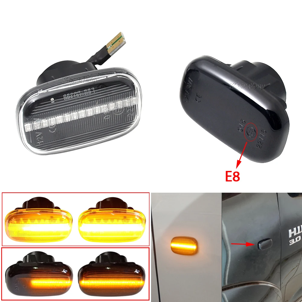 

2 шт., светодиодные динамические габаритные огни для Toyota Avensis Verso Carina Celina Corolla Camry caldine Harrier Hilux
