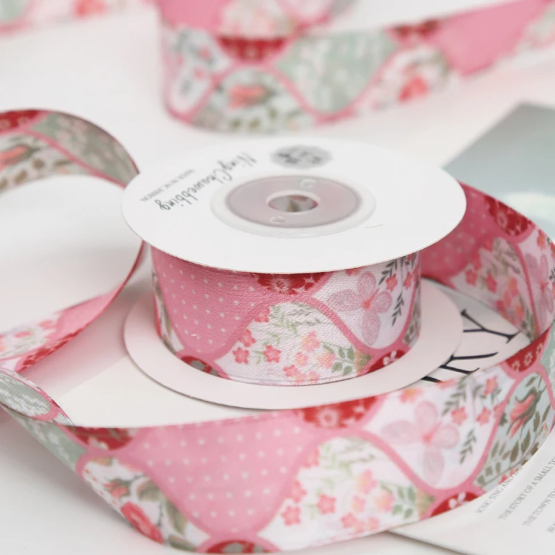 

2.5CM 4CM patchwork calico with bow ribbon webbing ribbon ribbon bouquet packaging diy material packing accessories