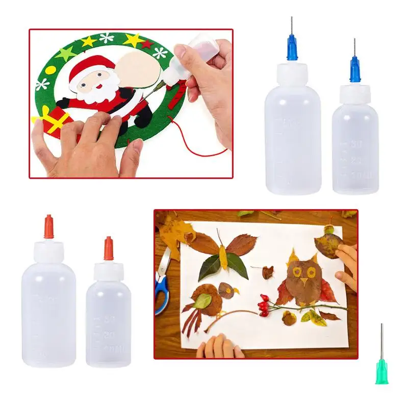 Пластиковые бутылки-аппликаторы с тупым наконечником иглы для нанесения клея