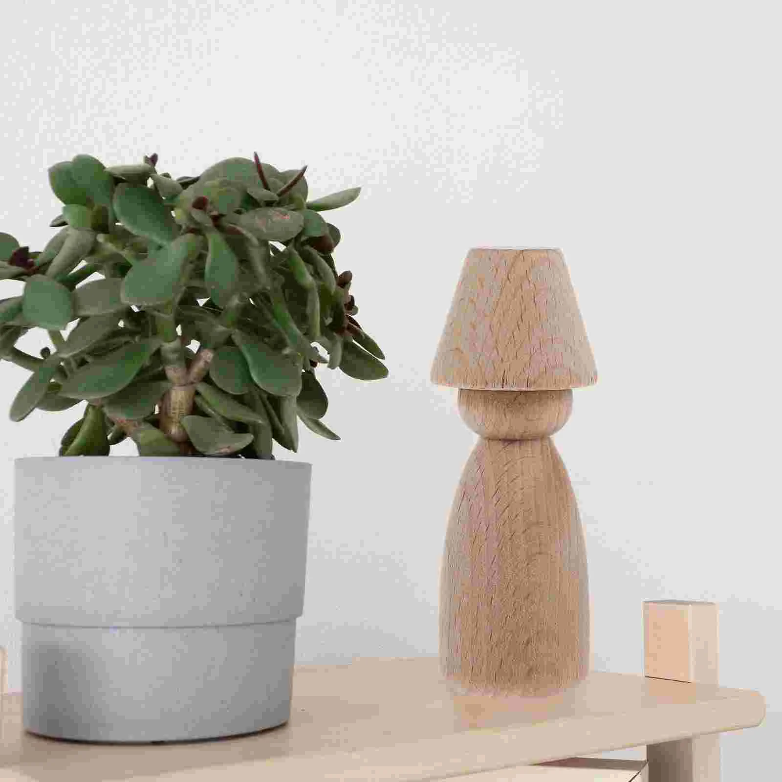 kowi Drewniany kołek Niepomalowane lalki Puste klocki DIY Niedokończone artykuły do rękodzieła dla dzieci