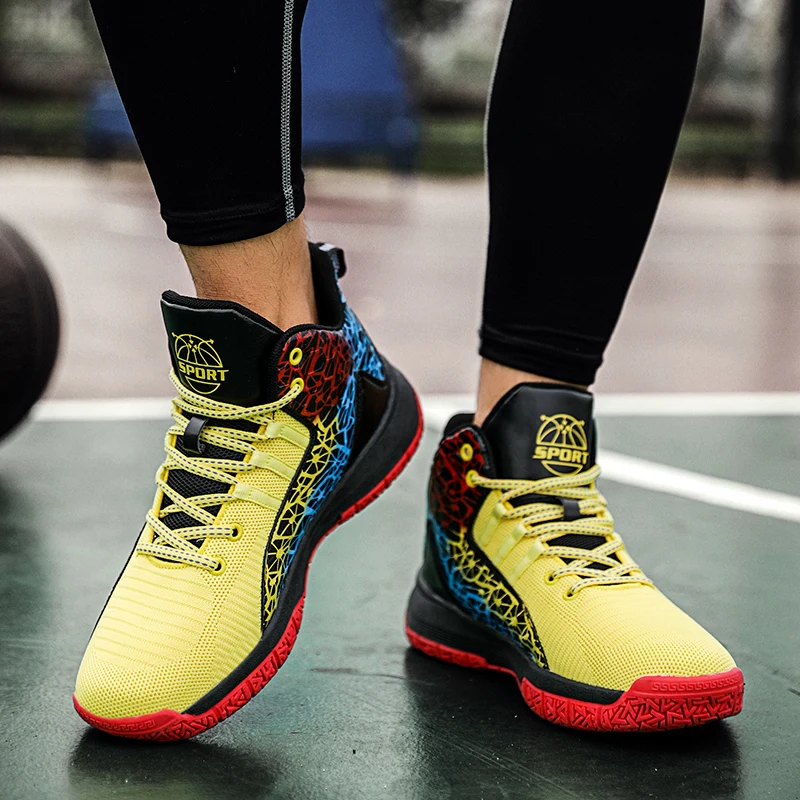 Hot Sale Children's Basketball Sneakers Wear Resistant Mesh Breathable Teenagers Basketball Training Footwear Kid Athletic Shoes