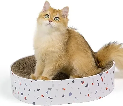 

Conlun Rascadores de Gatos, 2 1 Ovalado Rascador Carton para Gatos, Salón Ondulado Rascador Gato Carton La Cama, Muebles para
