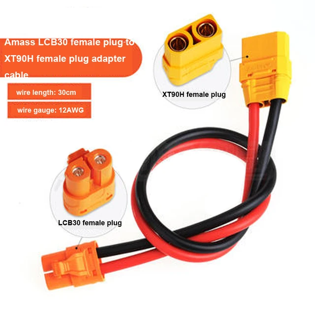 LCB30F to XT90F 30cm 12AWG cable adapter