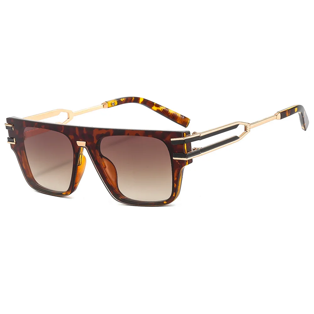 

New 2022 Fashion Square One Piece European and American Light Luxury Sunglasses Retro Men Sunglasses