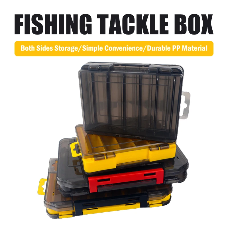 

Gun Fishing Box 12/14 Grid Fishing Accessories Fish Hook Storage Box Double Fishing Bait Night Light Bait Colorful 7PCS Set